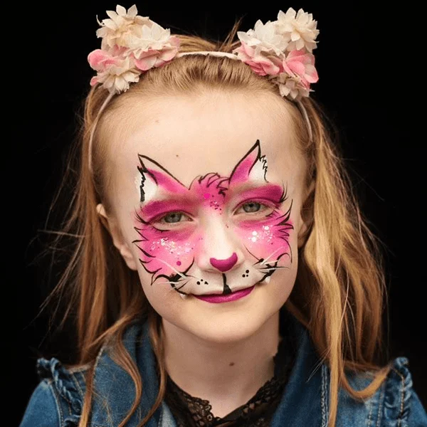 Pink kat ansigtsmaling Glimmermarie