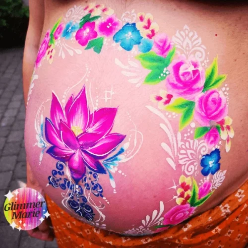 Graviditetsmaling bodypaint GlimmerMarie - Galleri